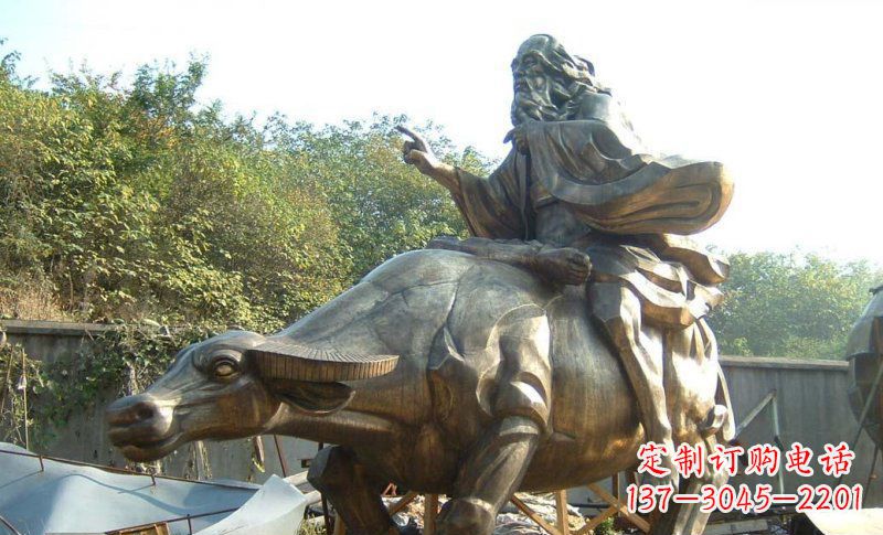 福建中领雕塑艺术精美大型老子骑牛景观雕塑