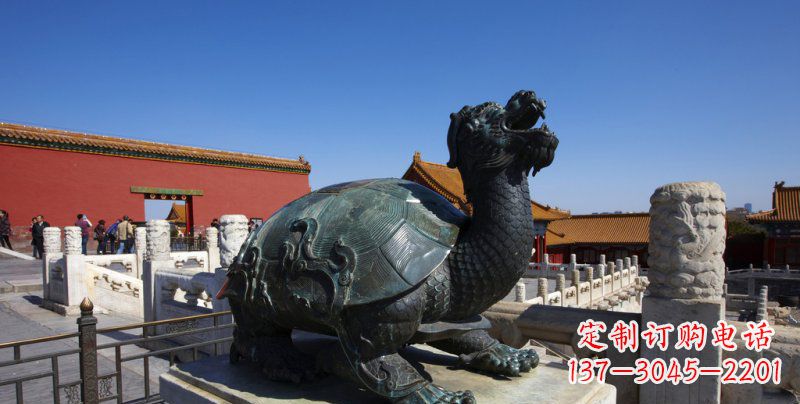福建公园龙龟景观铜雕