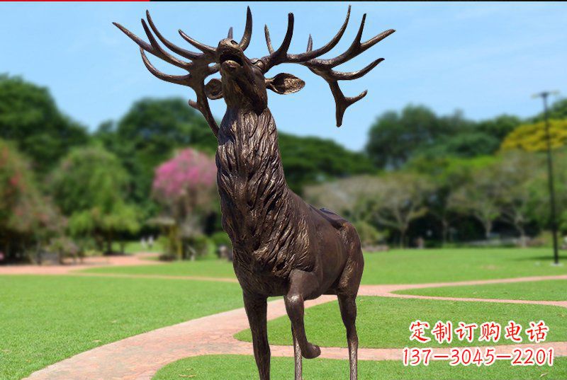 福建梅花鹿铜雕制作