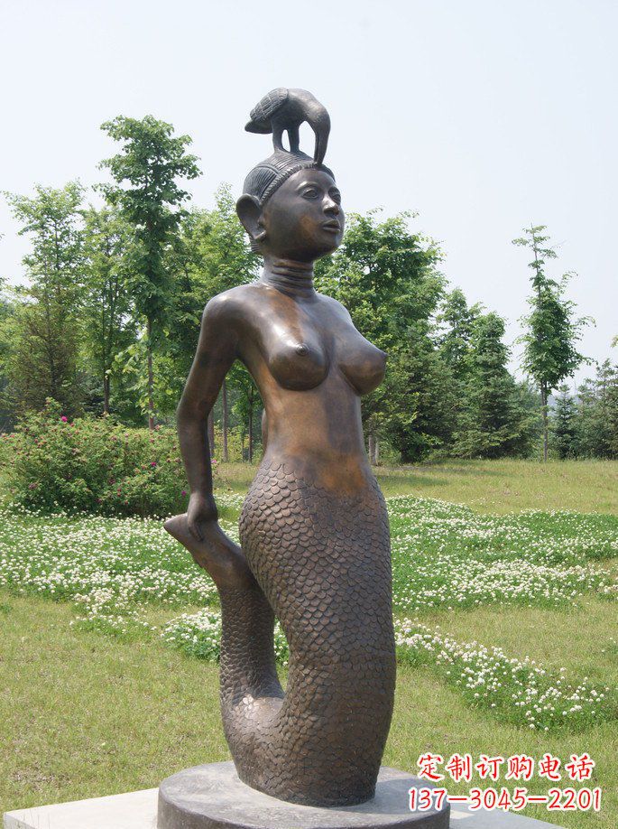 福建精美美人鱼铜雕塑