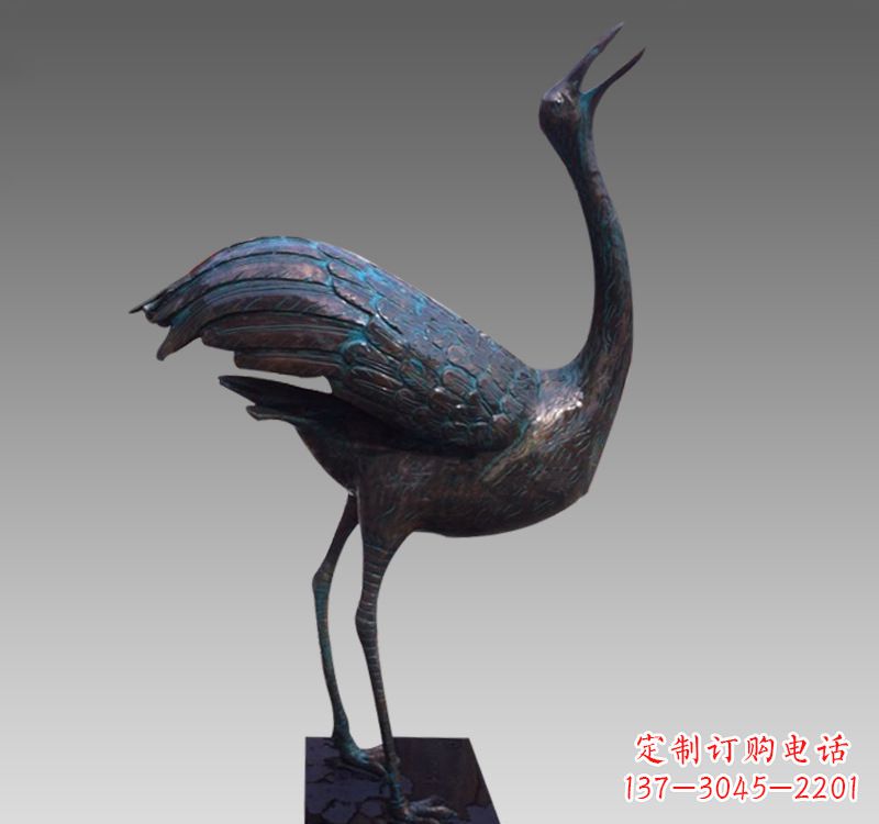 福建青铜雕刻仙鹤翱翔
