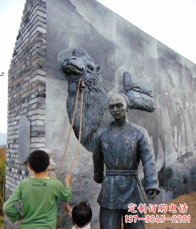 福建清朝人物骆驼雕塑