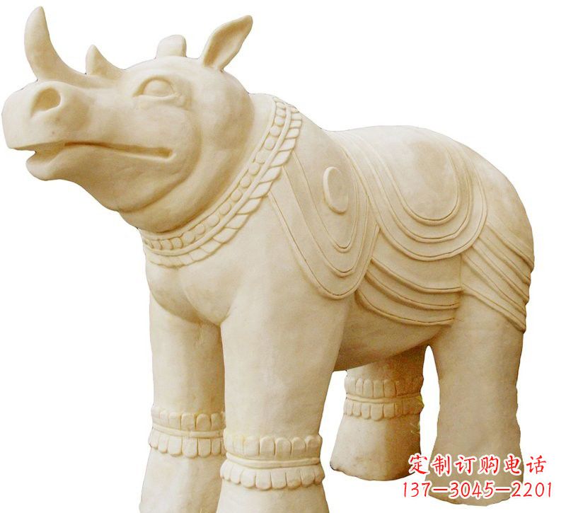 福建砂岩犀牛雕塑