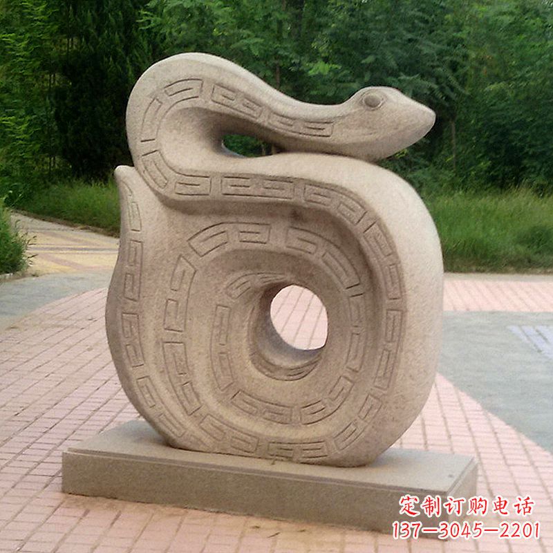福建砂岩动物蛇雕塑