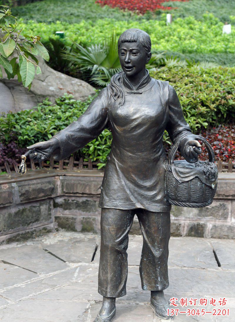 福建动人心弦—铜雕女子景观雕塑