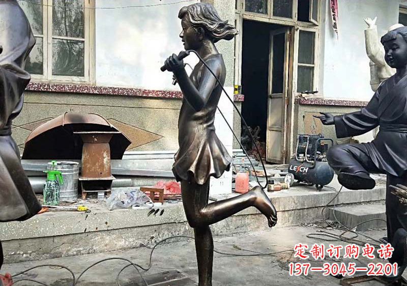 福建精美女孩铜雕