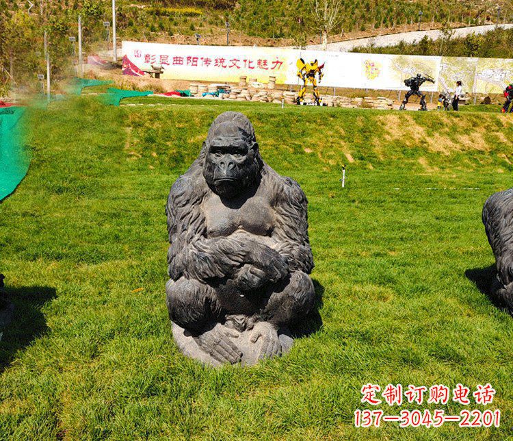 福建公园铜雕大猩猩动物雕塑