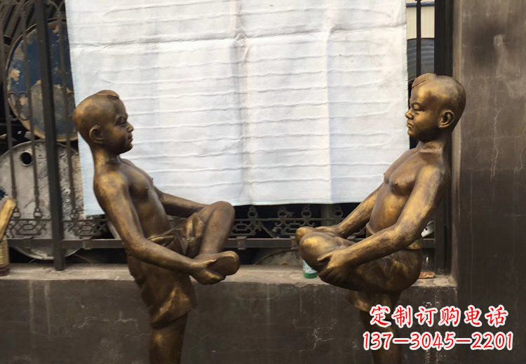 福建公园铜雕童年精美儿童雕塑