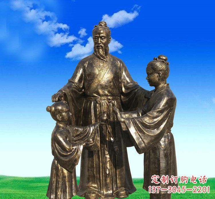 福建铜雕艺术精美人物雕塑——孔融让梨