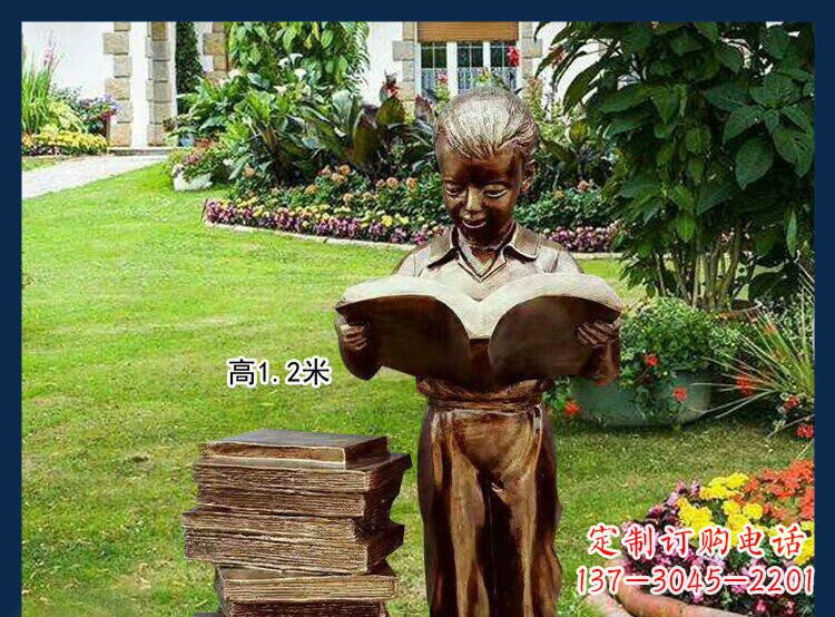福建西方美女看书人物铜雕塑