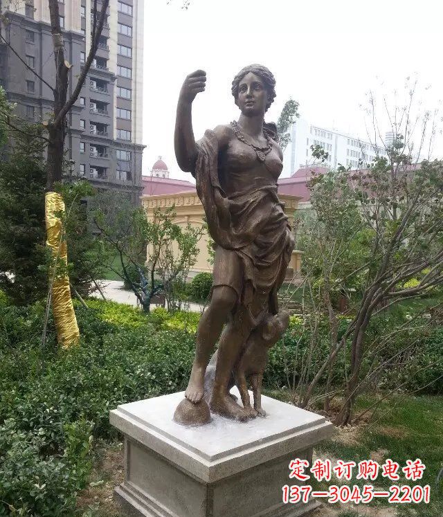 福建公园西方女人人物铜雕_1