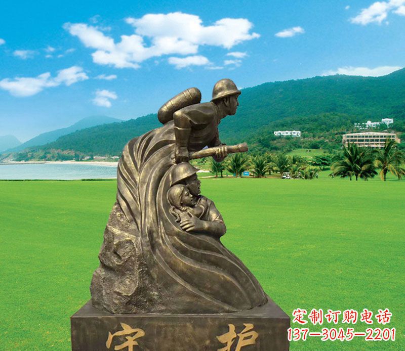 福建弘扬消防文化的消防员雕塑