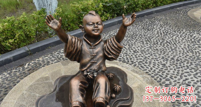 福建精致雕塑,匠心创造——小男孩铜雕
