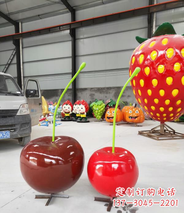 福建领雕塑玻璃钢仿真樱桃水果雕塑
