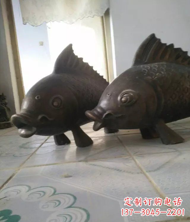 福建公园小鱼景观动物铜雕