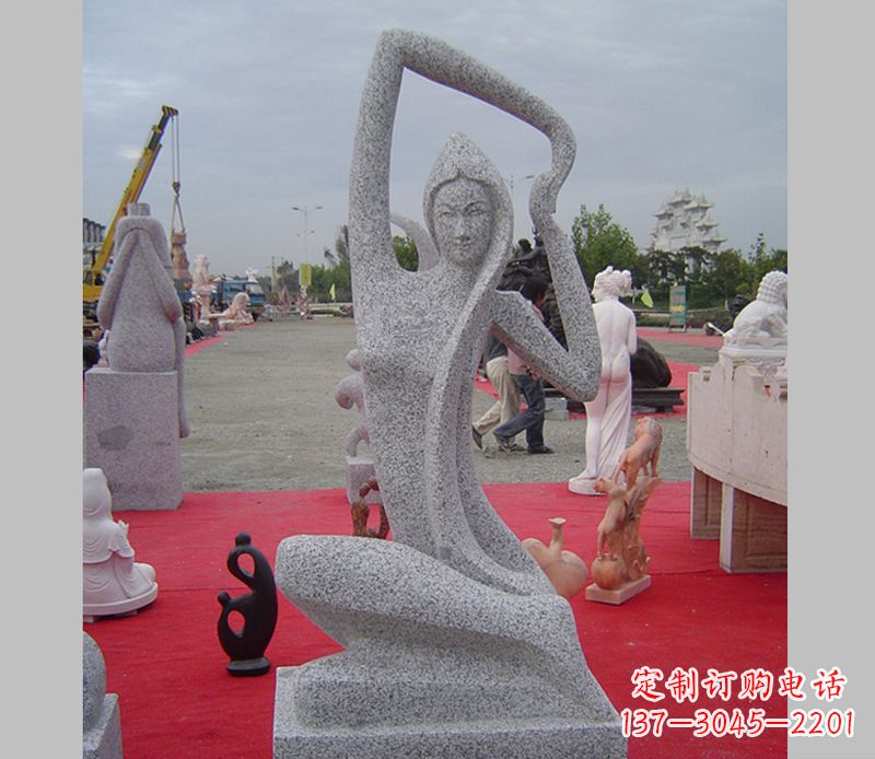 福建中领雕塑定制精美瑜伽美女雕塑