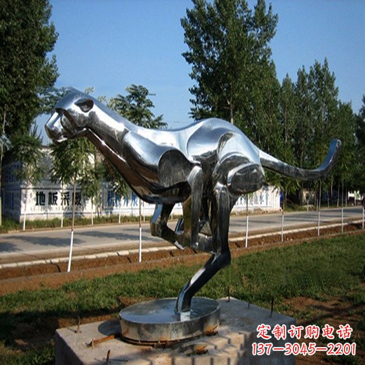 福建公园园林动物动物袋鼠拉丝不锈钢雕塑