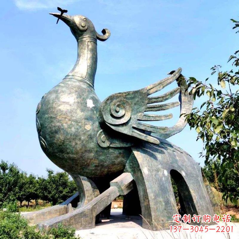 福建公园园林朱雀铜雕景观雕塑