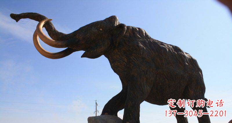 福建中领雕塑优雅高贵的长毛象动物铜雕