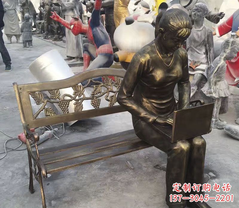 福建中领雕塑推出优雅可爱的女孩铜雕