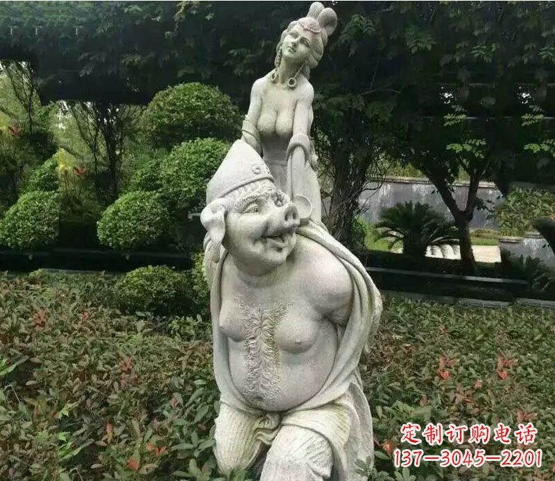 福建纪念猪八戒,收藏高端石雕猪八戒塑像