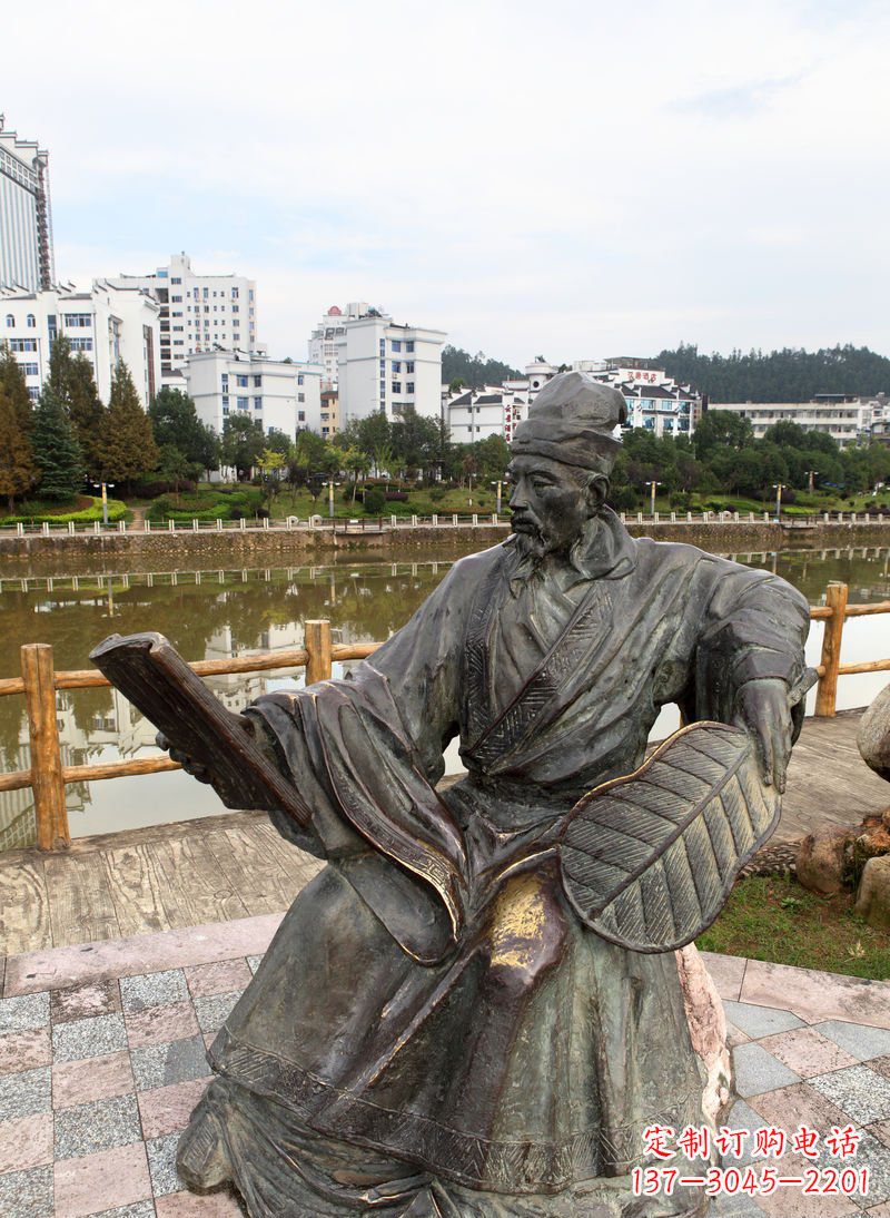 福建匠心打造的肖像诸葛亮雕塑