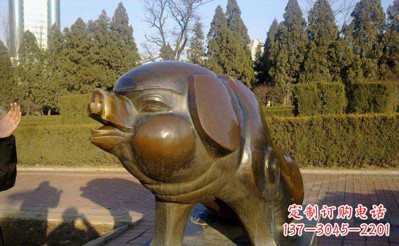 福建定制公园猪铜雕