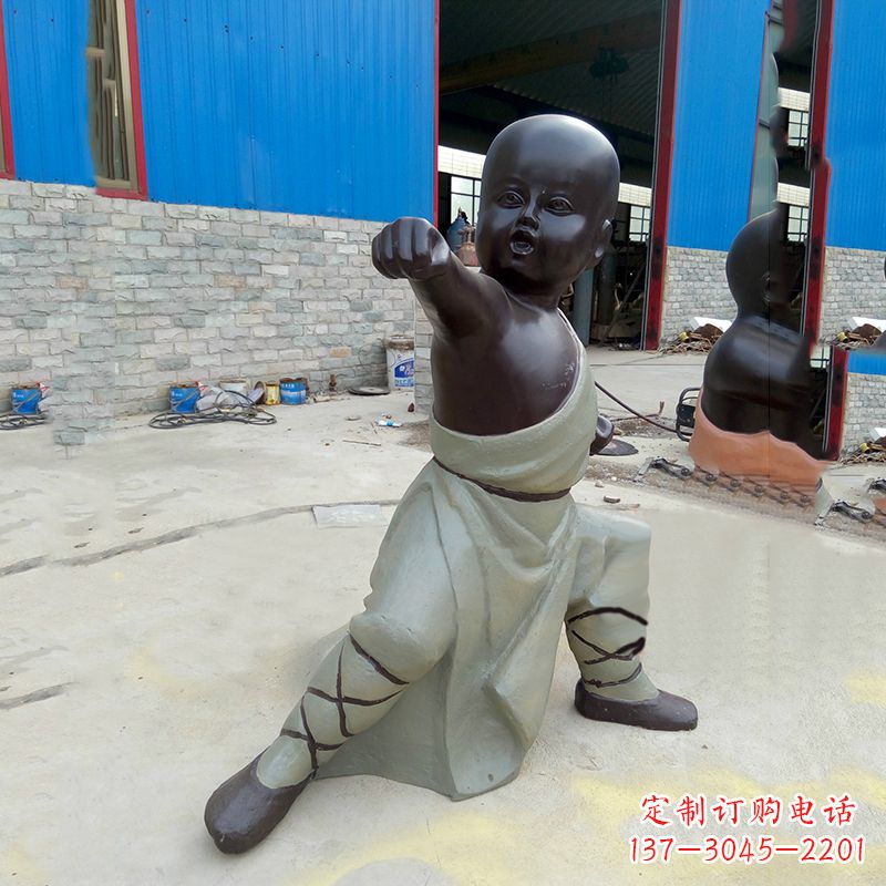 福建精致和尚铜雕塑
