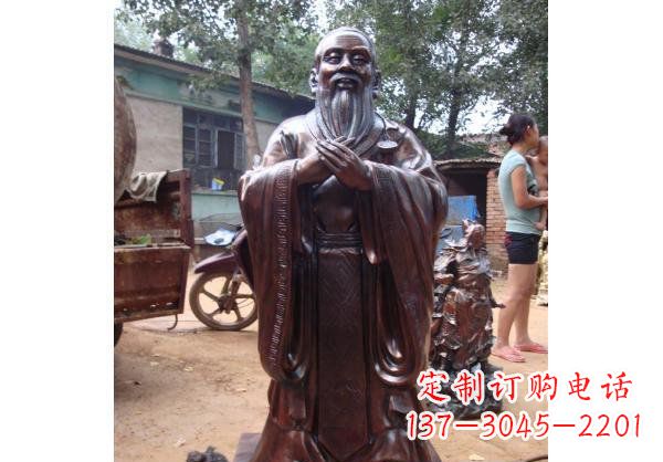 福建人物雕塑精美玻璃钢仿铜雕塑——孔子系列