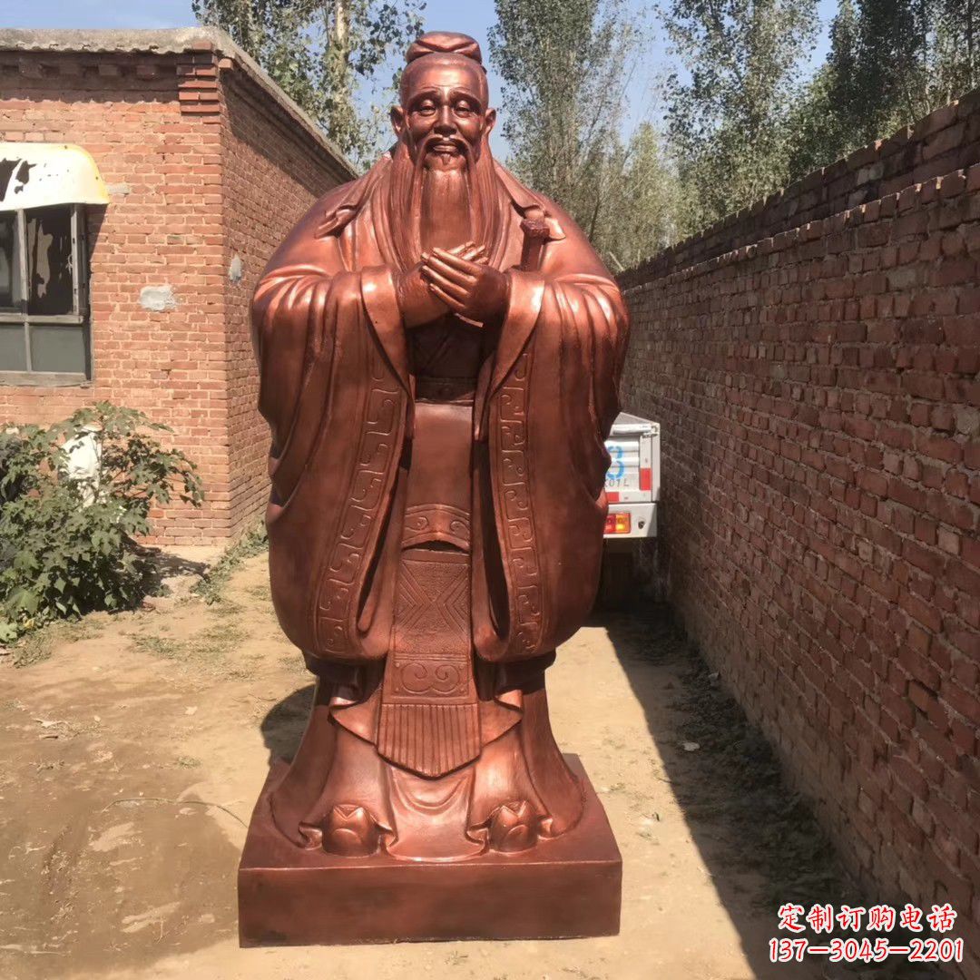 福建中领雕塑精致孔子铜雕,传承文明智慧