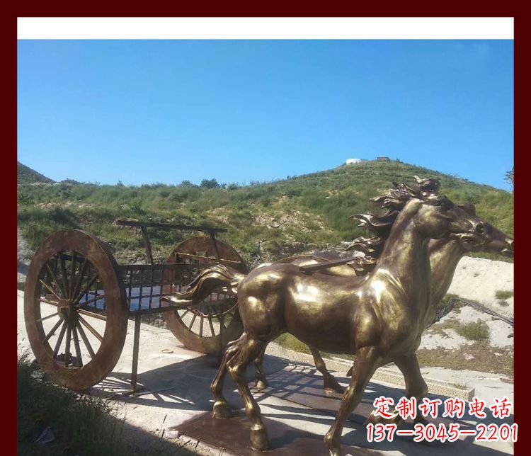 福建古代马车铜雕