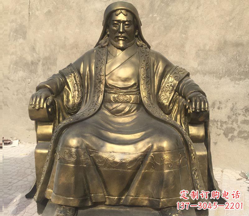 福建古代名人成吉思汗铜雕