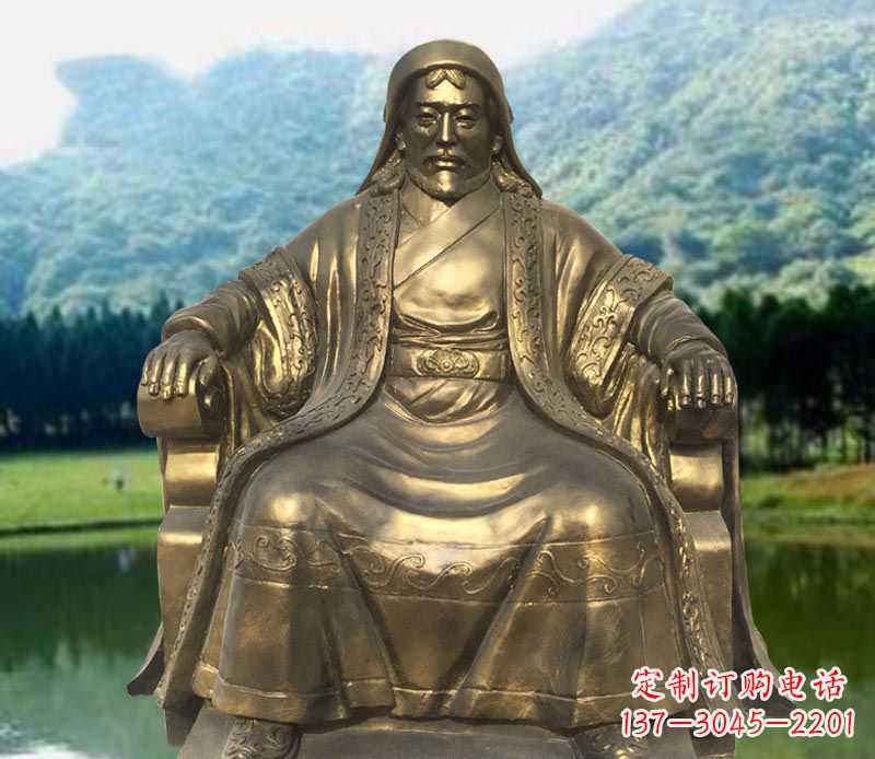 福建古代名人成吉思汗铜雕2