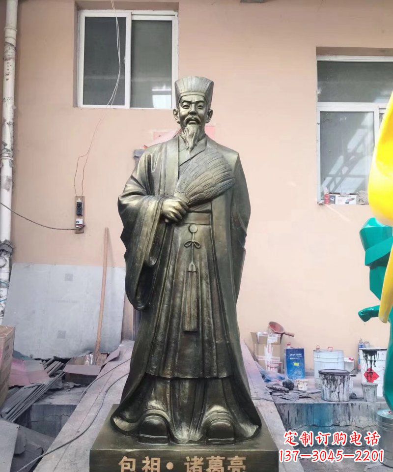 福建中领雕塑经典传承,诸葛亮铜雕!