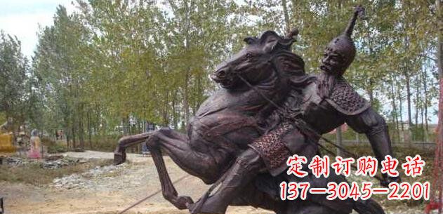 福建古代骑马人物公园景观铜雕 (2)