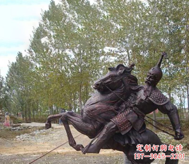 福建古典风格骑马人物雕塑