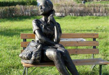 福建人物座椅雕塑——少女望远