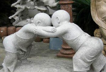 福建可爱小孩摔跤石雕