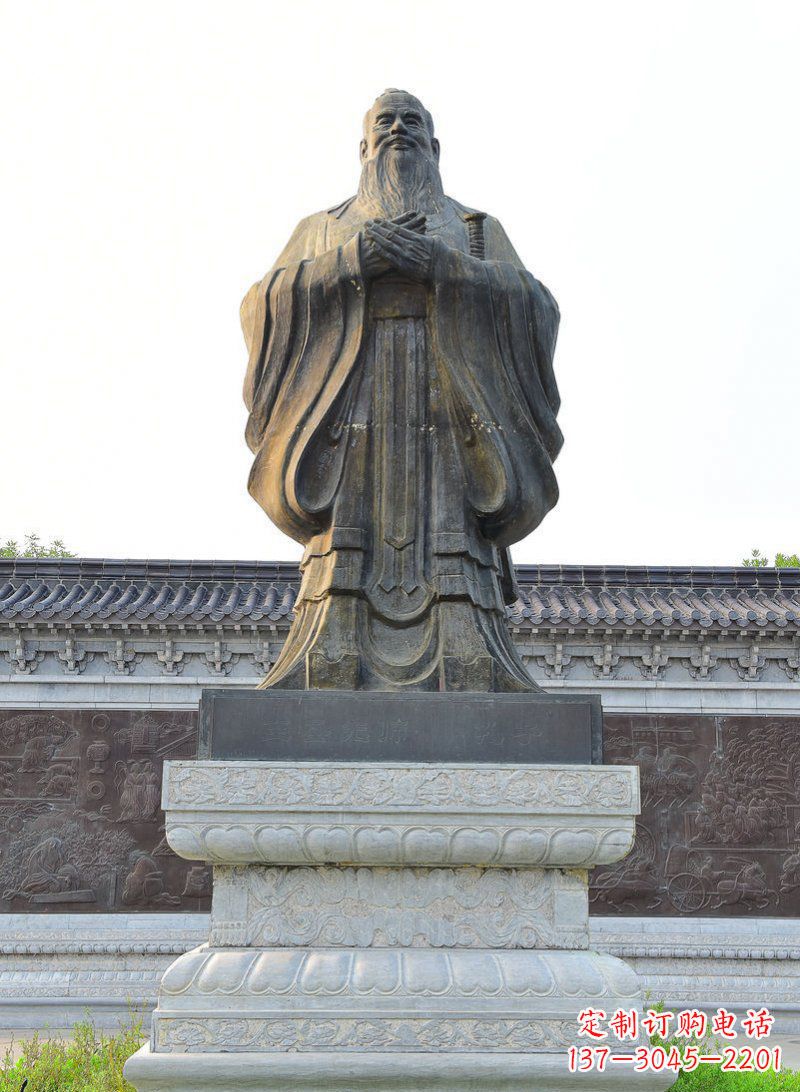 福建古代人物孔子铜雕 (2)