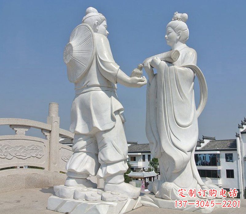福建唯美古典,传统牛郎织女石雕