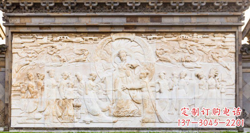 福建中领雕塑:古代人物石浮雕影壁