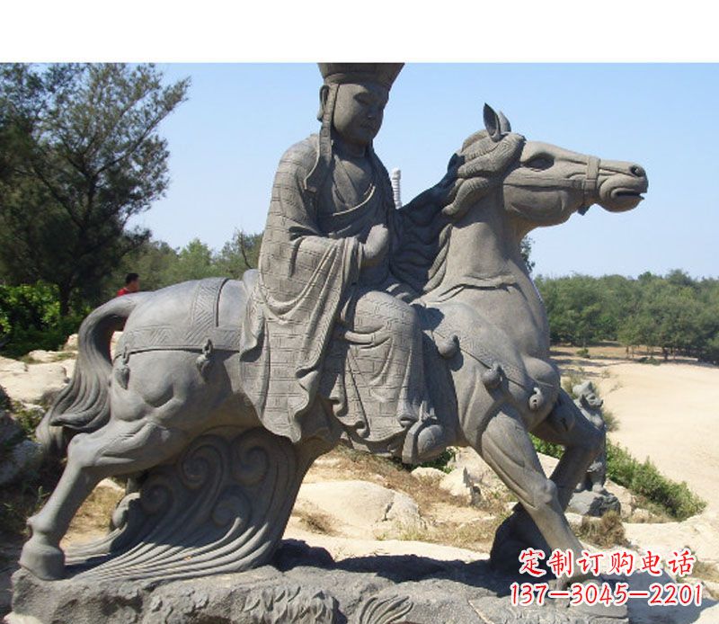 福建中领雕塑:古代人物唐僧骑马雕塑