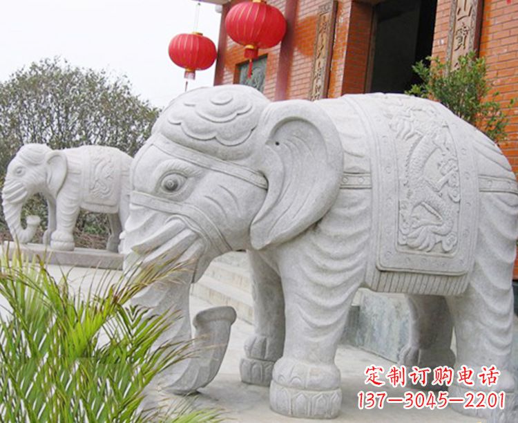 福建传统古典石雕大象