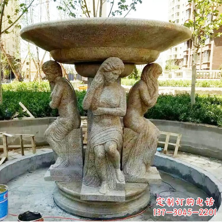 福建古典石雕喷泉精美雕塑