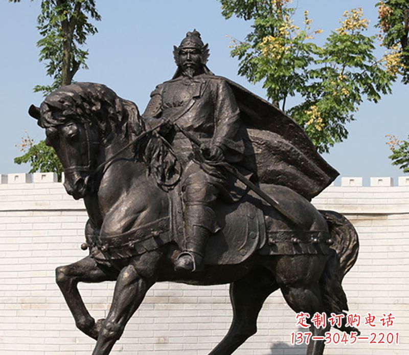 福建古人将军骑马骑马铜雕