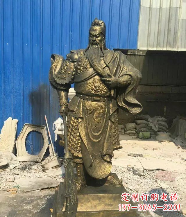 福建精美雕刻的关公铜雕