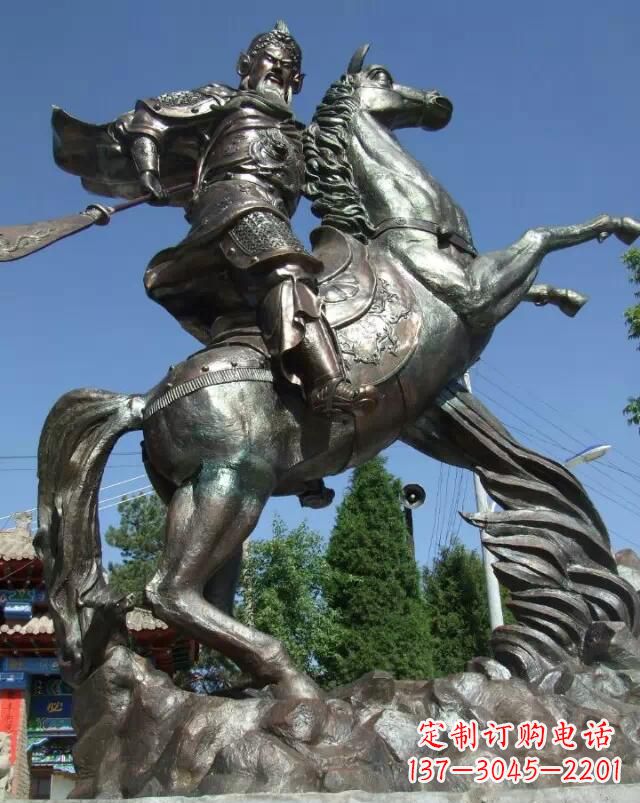 福建关公骑马雕塑