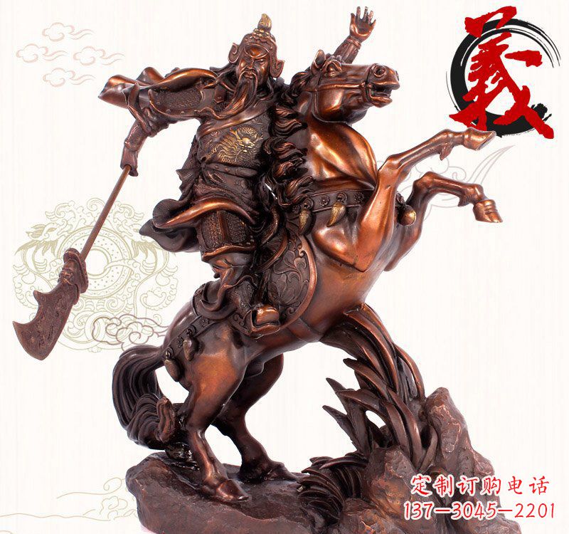 福建关公骑马铜雕