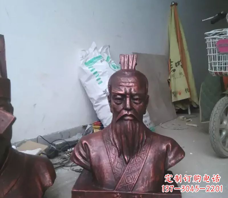 福建管仲古代人物胸像铜雕