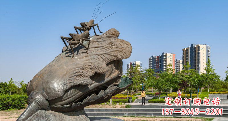 福建精美铜雕白菜蚂蚱景观装饰物